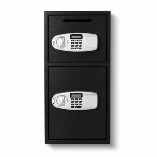 Coffre-fort double compartiment à code numérique 80L