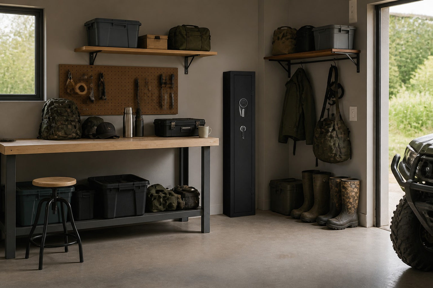 Armoire de sécurité pour 3 à 4 armes de chasse avec code numérique