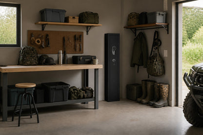Armoire de sécurité pour 3 à 4 armes de chasse avec code numérique
